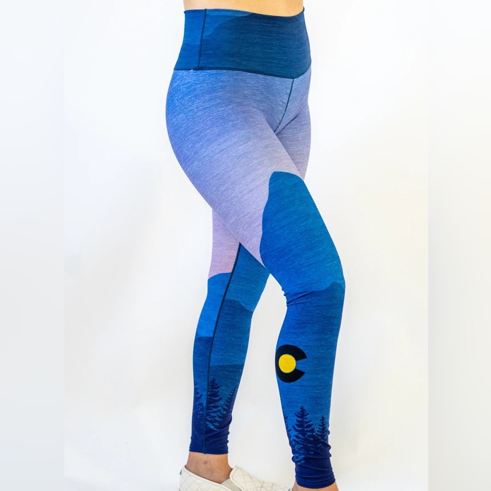 Colorado Threads Mountain Sunset Native Yoga Leggings